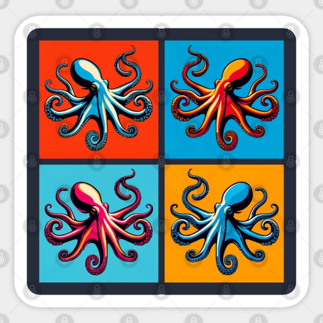 Pop Octopus Art - Trendy Marine Life Sticker by PawPopArt